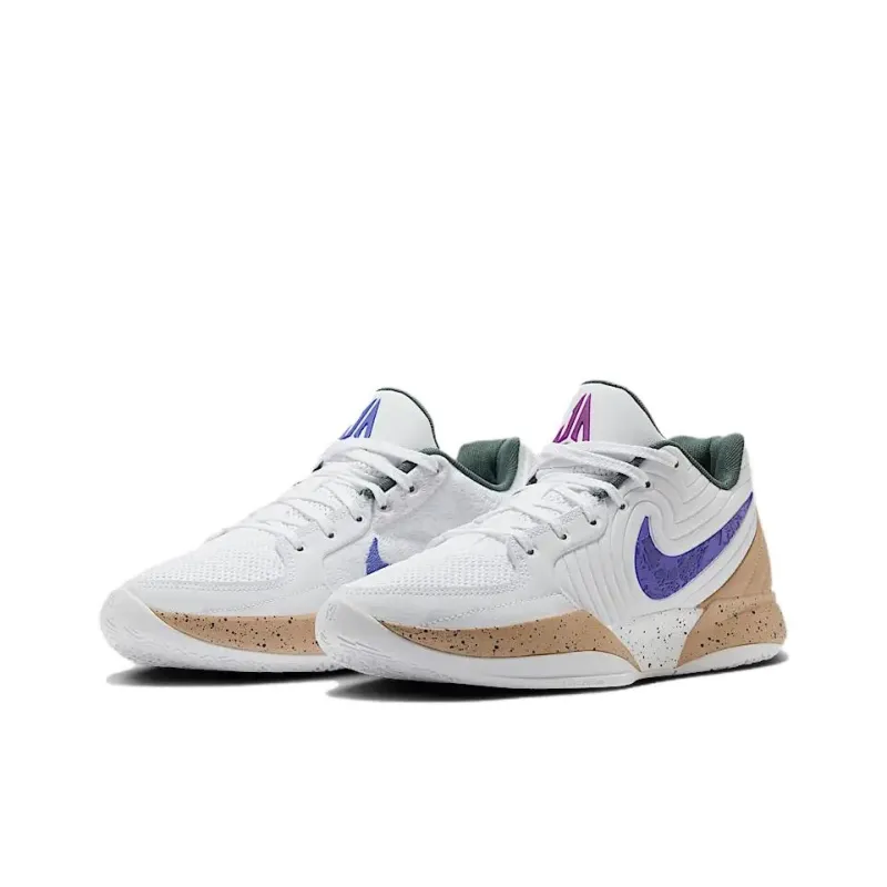 Nike Ja 2 Anti Slip Wear Resistant Low Top Basketball Shoes Men's White-2