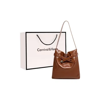 Carnival Keep Cow Leather Patchwork Synthetic Leather Shoulder Bag Women's Coffee/Black