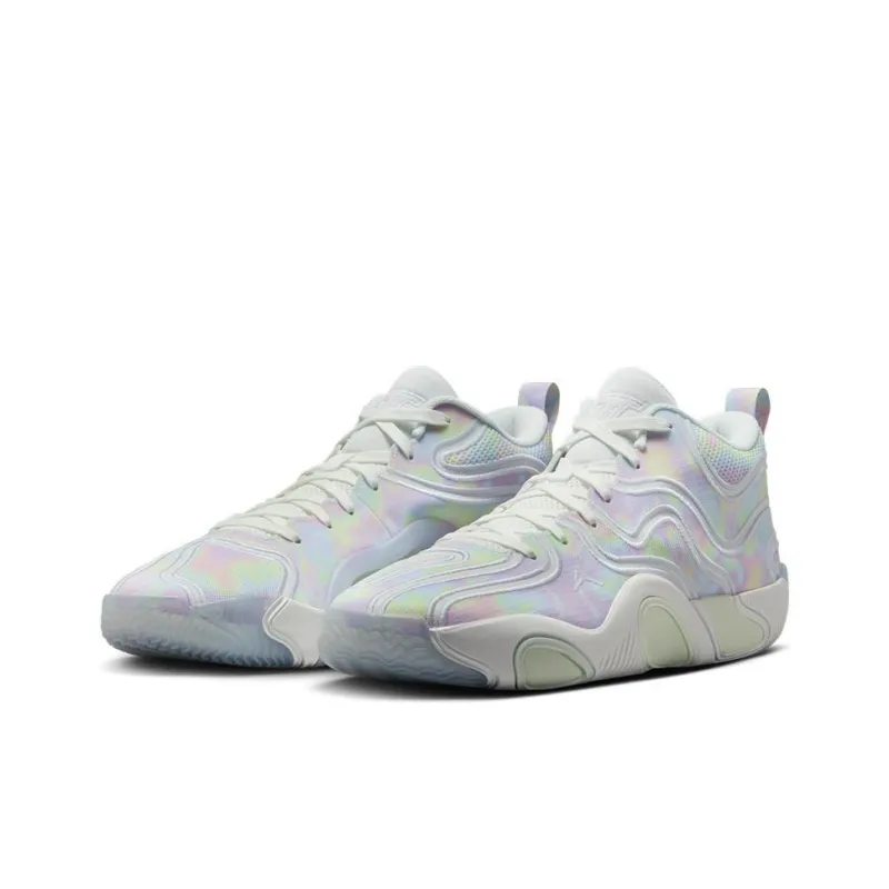 Jordan Tatum 3 Anti-Slip Wear-Resistant Mid-Top Basketball Shoes Men's White Pink-1
