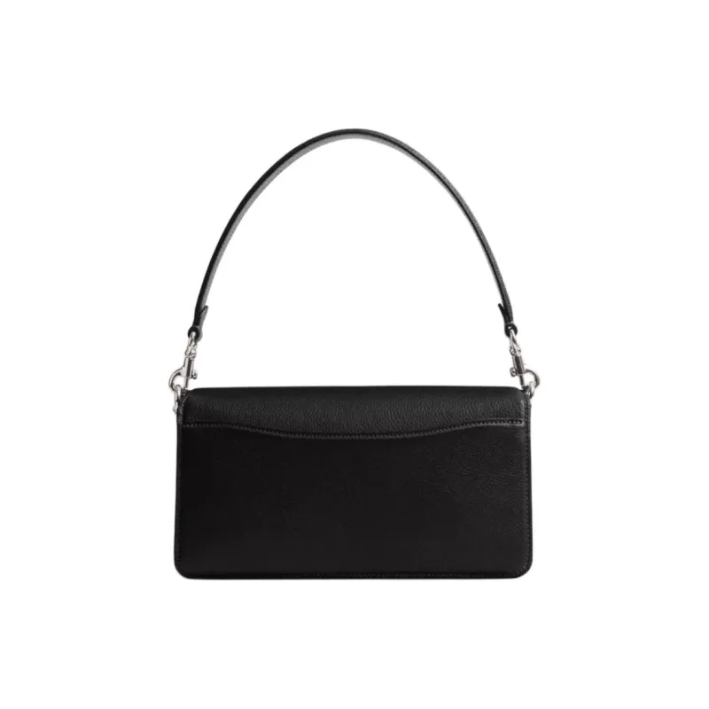 COACH Tabby Leather Portable Crossbody Bag Shoulder Bag Medium Size Women's Silver & Black-2