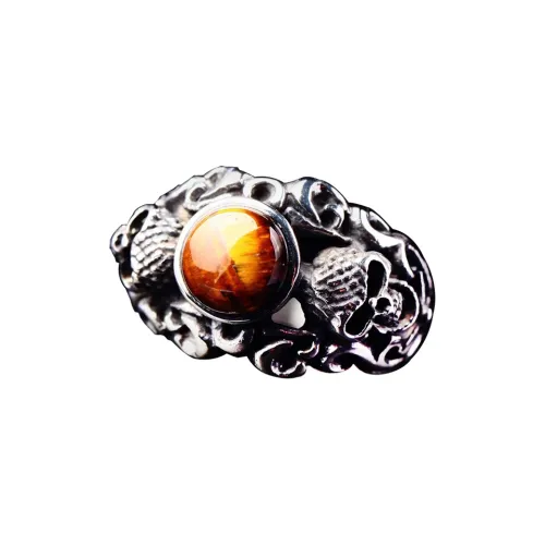 IDEE CREATIVE IDEA FOR YOU Steel Imitation Gemstone Rings Men's