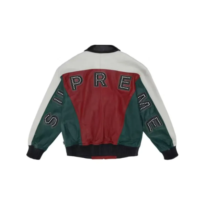 Supreme Studded Arc Logo Leather Jacket-1