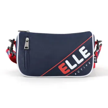 Elle Active Fabric Shoulder Bag, Crossbody Bag Medium Size Women's Red/Blue Color