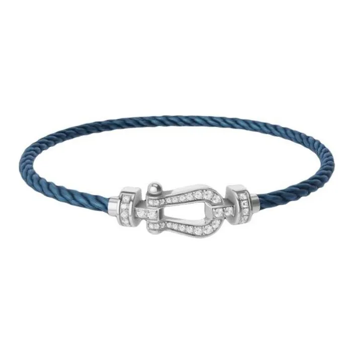 FRED 18K White Gold Diamonds Bracelets Men's Blue-0
