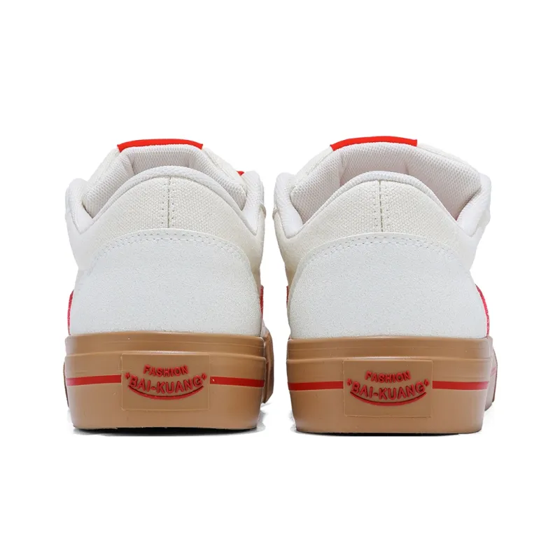 B10CROWN Slip Resistant Lightweight Breathable Low Top Skateboard Shoes Women's Red Bean Toast-4