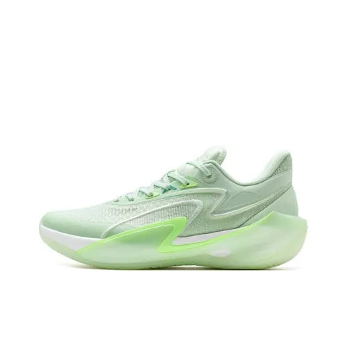 XTEP Basketball Shoes Men Low Top Ice Porcelain Green