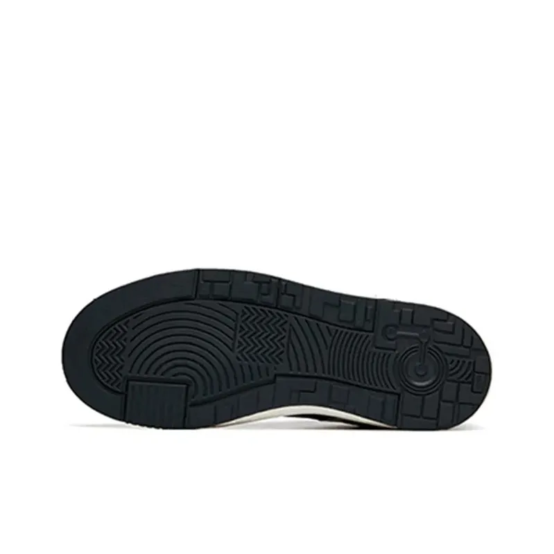 Anta Street Play Series Slip Resistant Cushioning Abrasion Resistant Low Top Skateboard Shoes Men's Black Gray Obsidian-8