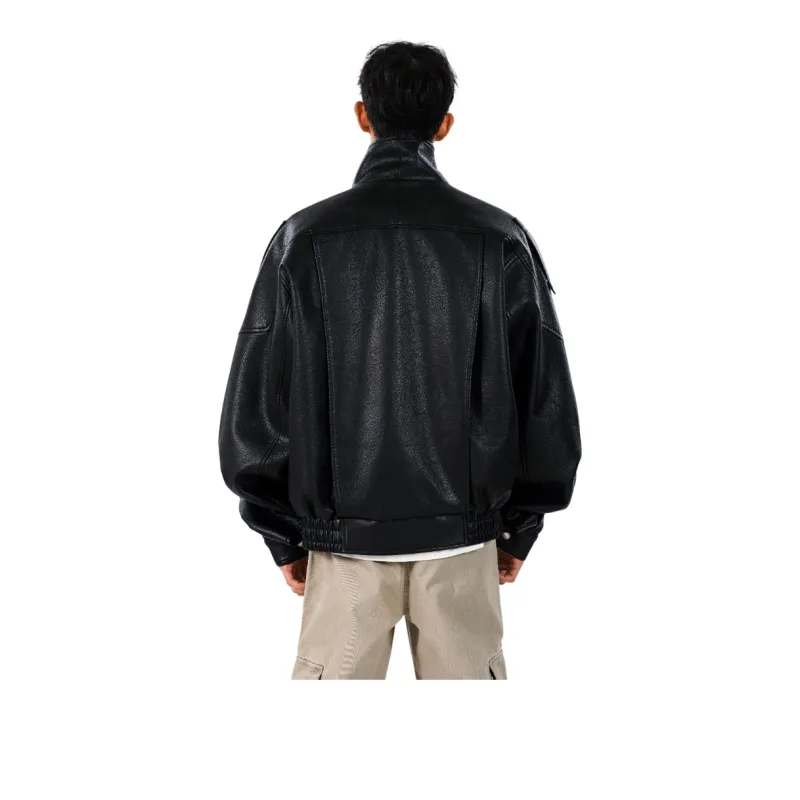 H.V.G.A Leather Jacket Unisex Black-0