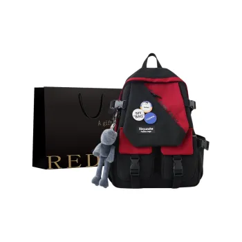 REDOO Nylon Backpack Regular Men's Black/White/Gray/Red