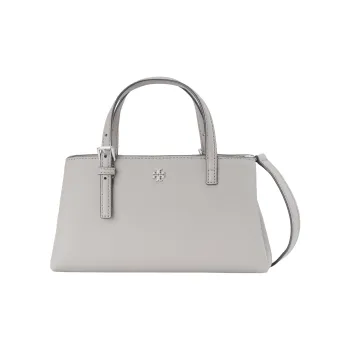 TORY BURCH Cow Leather Portable Crossbody Bag, Shoulder Bag Medium Size Women's Gray