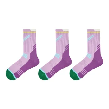Vine Color Mid Calf Socks Unisex 3 Pack Purple
