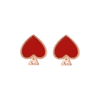 CHINA GOLD Agate Stud Earrings Women's