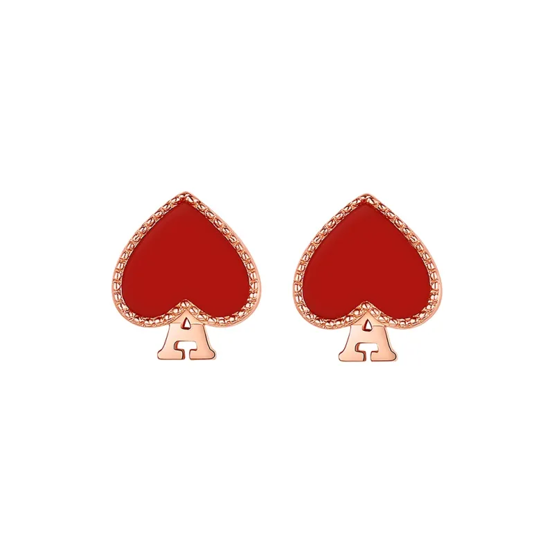 CHINA GOLD Agate Stud Earrings Women's-0