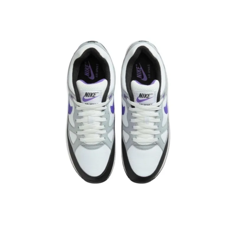 Nike Air Span 2 Anti Slip Wear Resistant Low Top Casual Shoes Men's Black White Purple-2