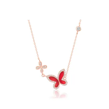 SIMPLE JOYS S925 Silver Necklaces Women's Rose Gold Gift Box