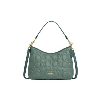 COACH LAUREL Leather Shoulder Bag Large Size Women's Sage Green