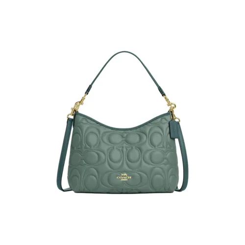 COACH LAUREL Leather Shoulder Bag Large Size Women's Sage Green