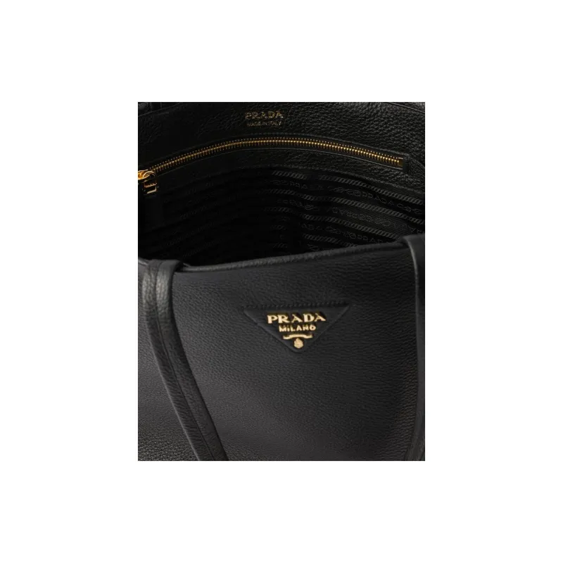PRADA Calfskin Tote Bag, Shopping Bag, Handbag, Shoulder Bag Tubas Women's Black-4