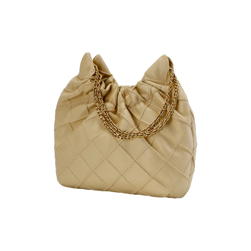 TORY BURCH Fleming Mini Hobo Bag Vanilla Soft Serve-1