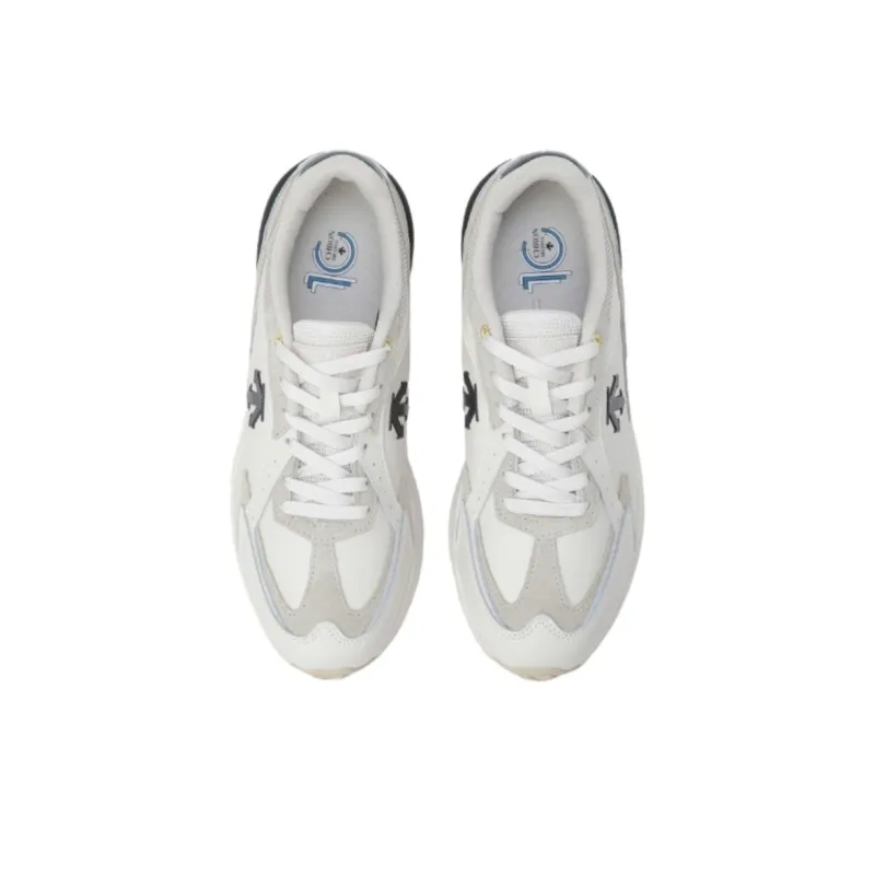 DESCENTE Cron Hyper Leather Cushioned Slip Resistant Low Top Casual Shoes Unisex White-3
