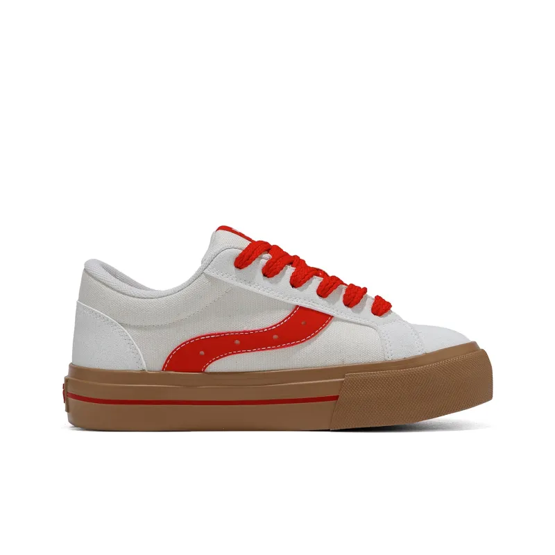 B10CROWN Slip Resistant Lightweight Breathable Low Top Skateboard Shoes Women's Red Bean Toast-1
