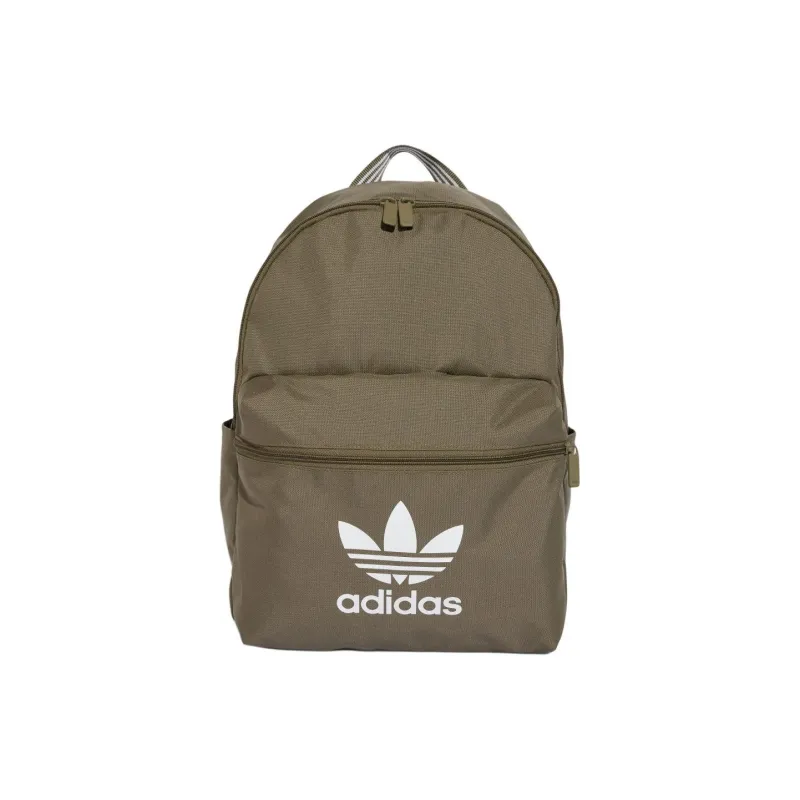 Adidas Originals Recycled Polyester Plain Weave Fabric Backpack Unisex Brown-0