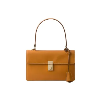 PRADA Calfskin Shoulder Bag Crossbody Bag Handbag Medium Size Women's Amber