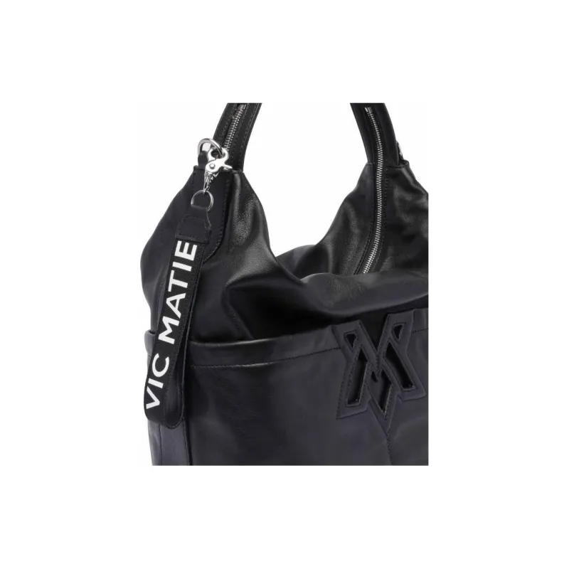 Vic Matie Calfskin Portable Crossbody Bag, Shoulder Bag Women's Black-3