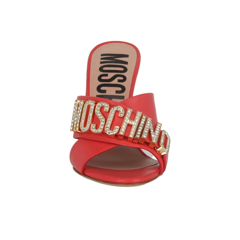 MOSCHINO Quiet Slide Slippers Women's Red-3