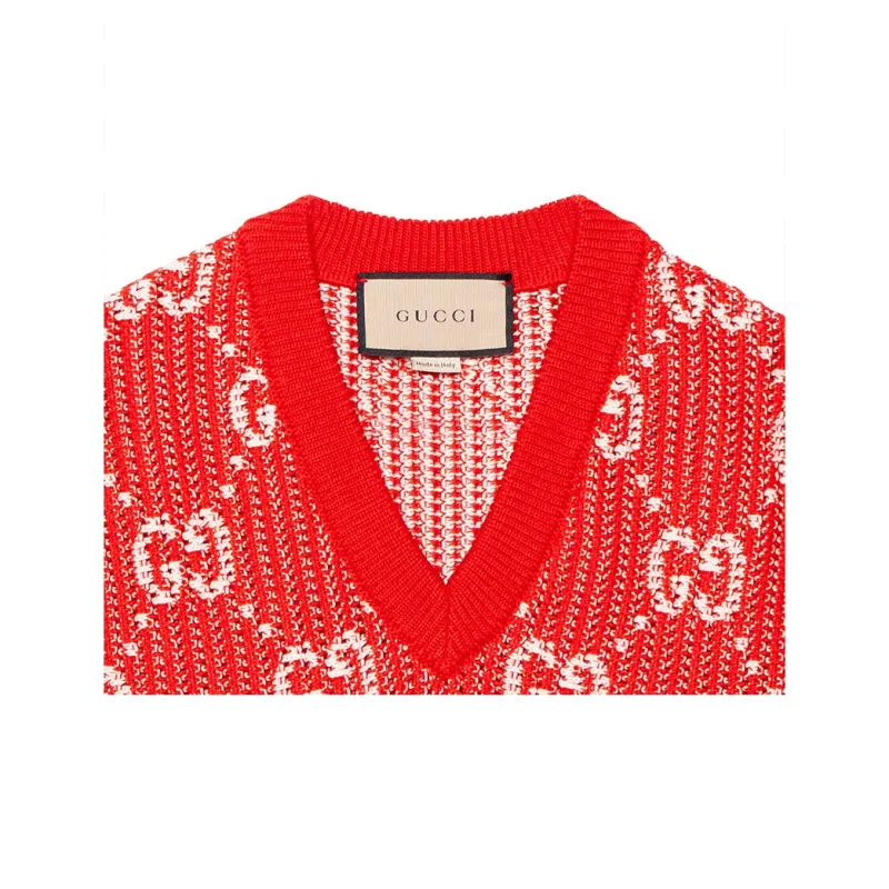 GUCCI Gg Jacquard Knitted Vest-8