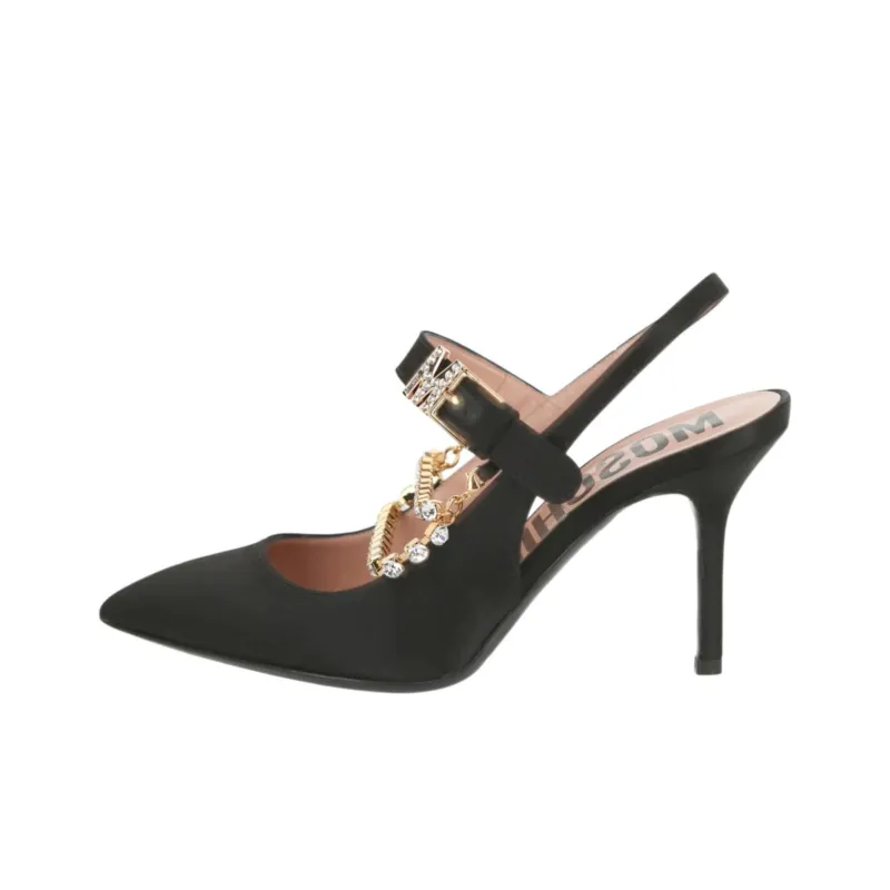 MOSCHINO Slim Heel High Heels 10cm Women's Black-0