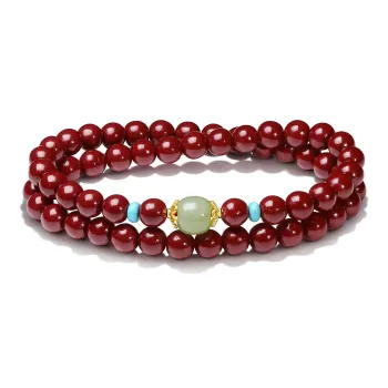 YUFENGXI Reconstructed Cinnabar Bracelets Unisex