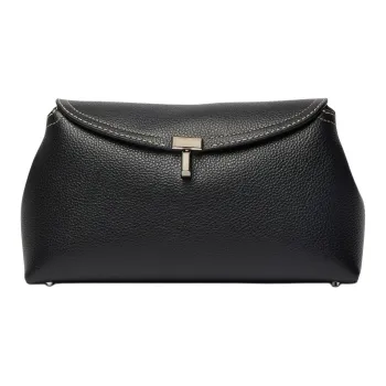 TOTEME Cow Leather One Shoulder Crossbody Clutch Women's Black