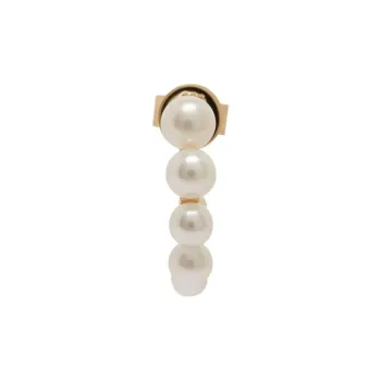 Sophie Bille Brahe 14kt Yellow Gold Petite Boucle De Perles Pearl Hoop Earrings
