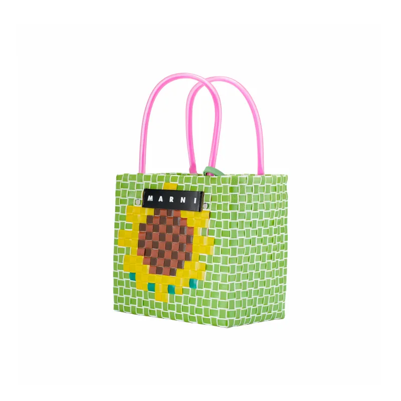MARNI Plastic Tote Bag, Shopping Bag, Handbag Trumpets Women's Green-3