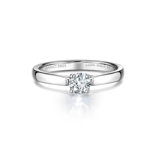 FANCI S925 Silver Inlay 30% Lab-Grown Diamond Rings Women's