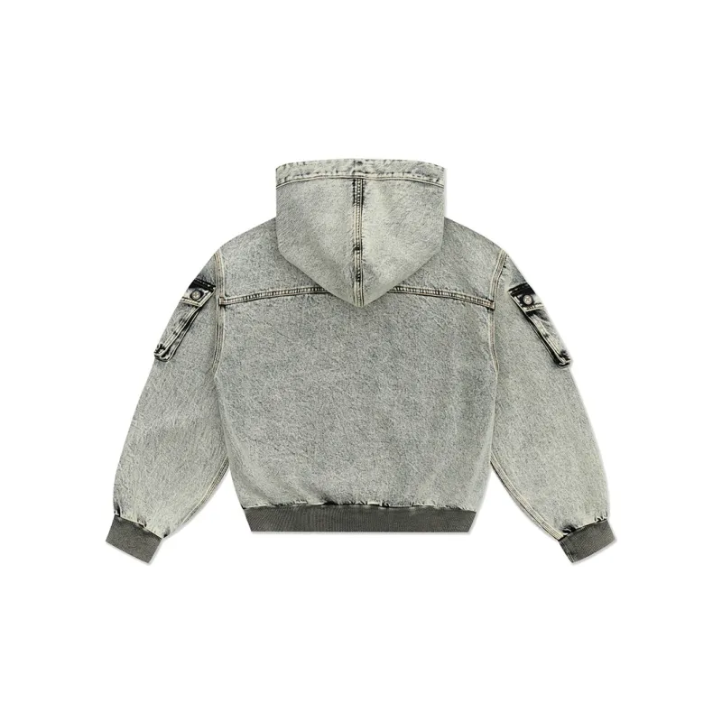 SMFK Denim Jacket Unisex White Snowflake-1