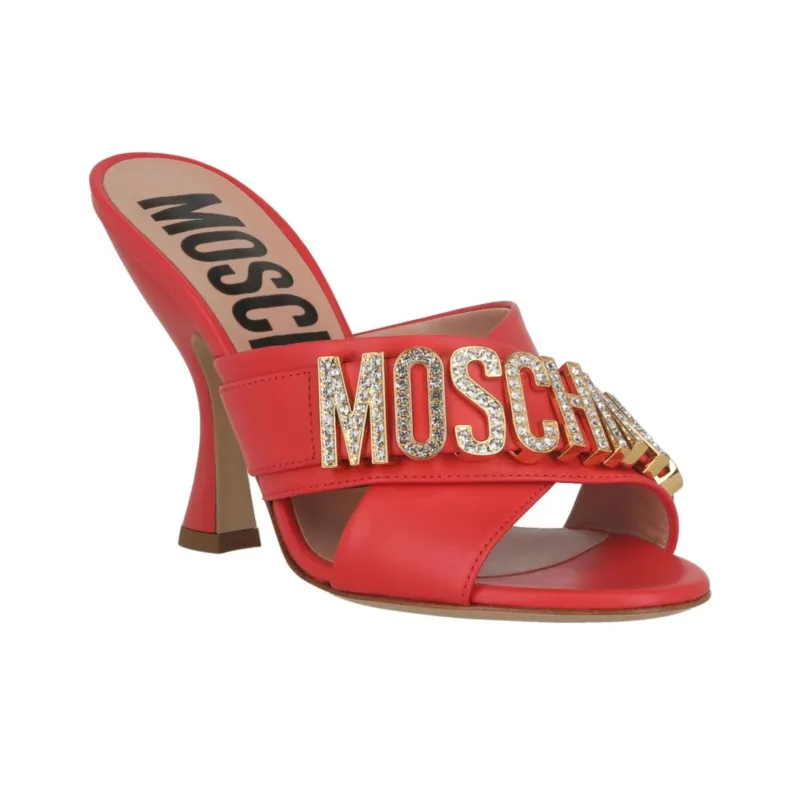 MOSCHINO Quiet Slide Slippers Women's Red-1