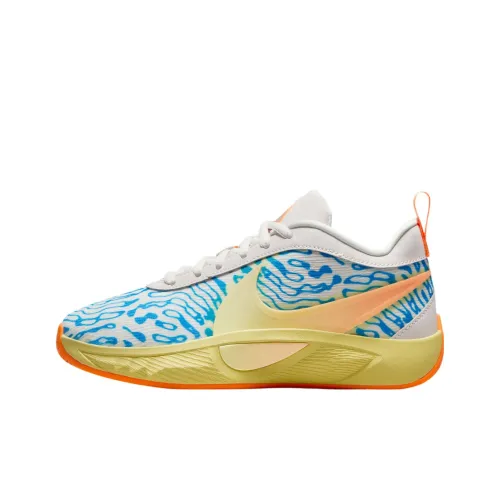 Nike Giannis Freak 6 Anti-Slip Wear-Resistant Low-Top Basketball Shoes Unisex White Blue Orange