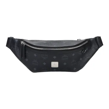 MCM Slim Fursten Belt Bag Medium Visetos Black