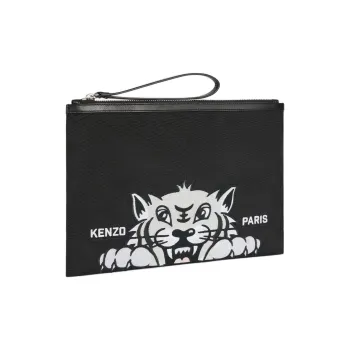 KENZO Polyester Clutch Large Size Men's Black
