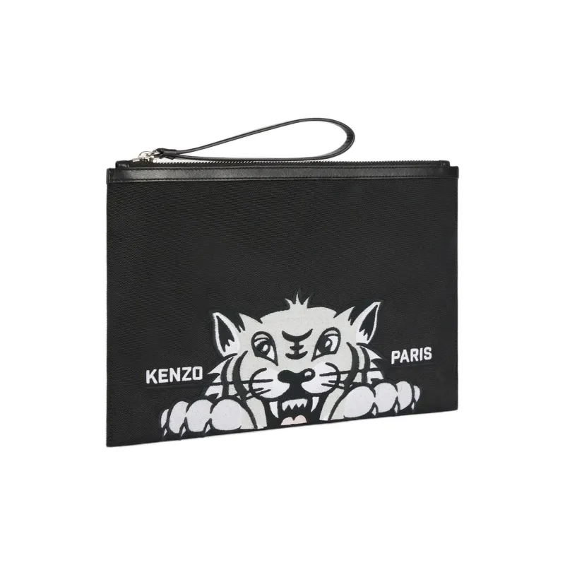 KENZO Polyester Clutch Large Size Men's Black-0