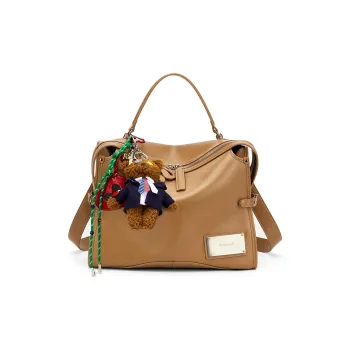MCMIKO Cow Leather Patchwork With Artificial Leather Backpack Unisex Multicolor
