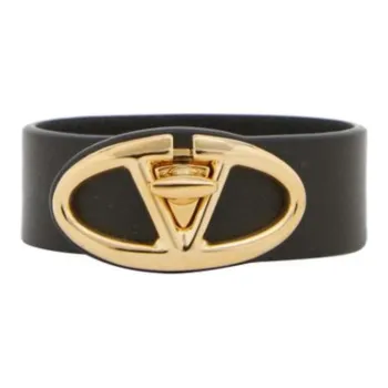 Valentino Leather Wristbands Women's Black
