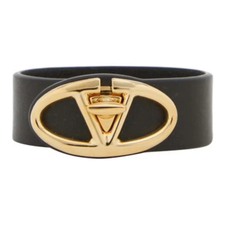 Valentino Leather Wristbands Women's Black-0