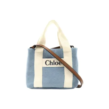 Chloe Denim Shoulder Bag, Crossbody Bag, Handbag Kids' Blue & Ivory