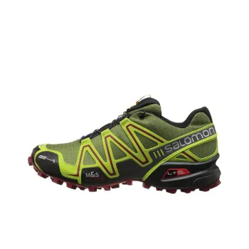 SALOMON Speedcross 3 Slip Resistant, Abrasion Resistant, Waterproof Low Top Running Shoes Men's Forest Green Black