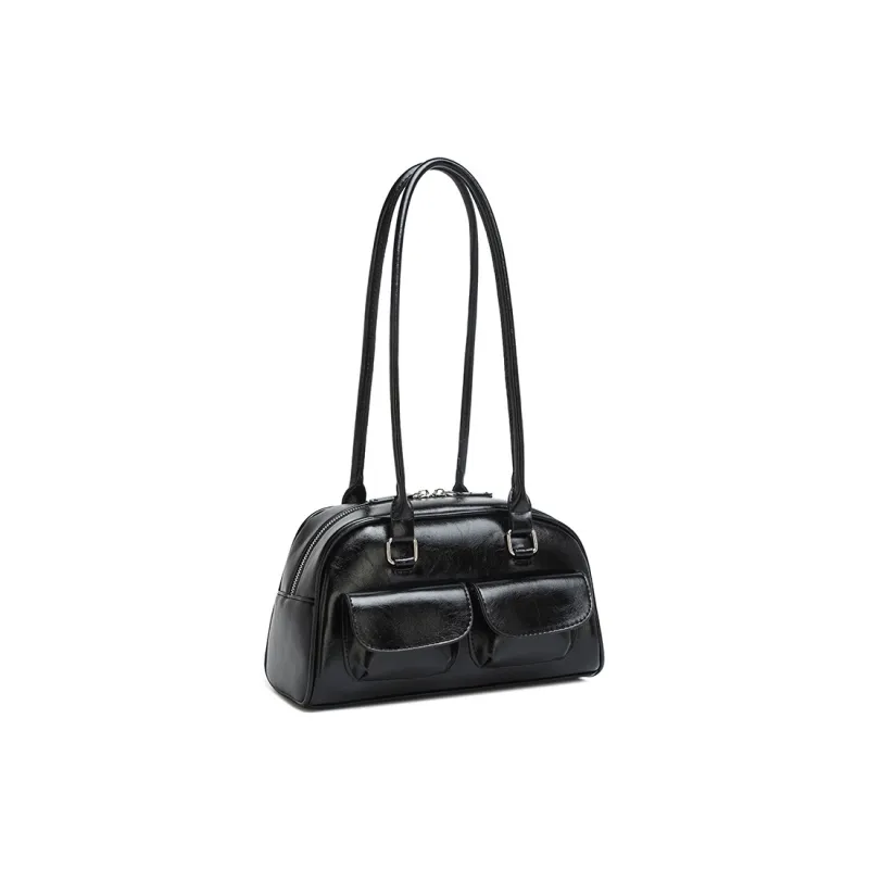 SEPTWOLVES PU Shoulder Bag Large Size Women's Black/White/Brown/Blue/Burgundy-1