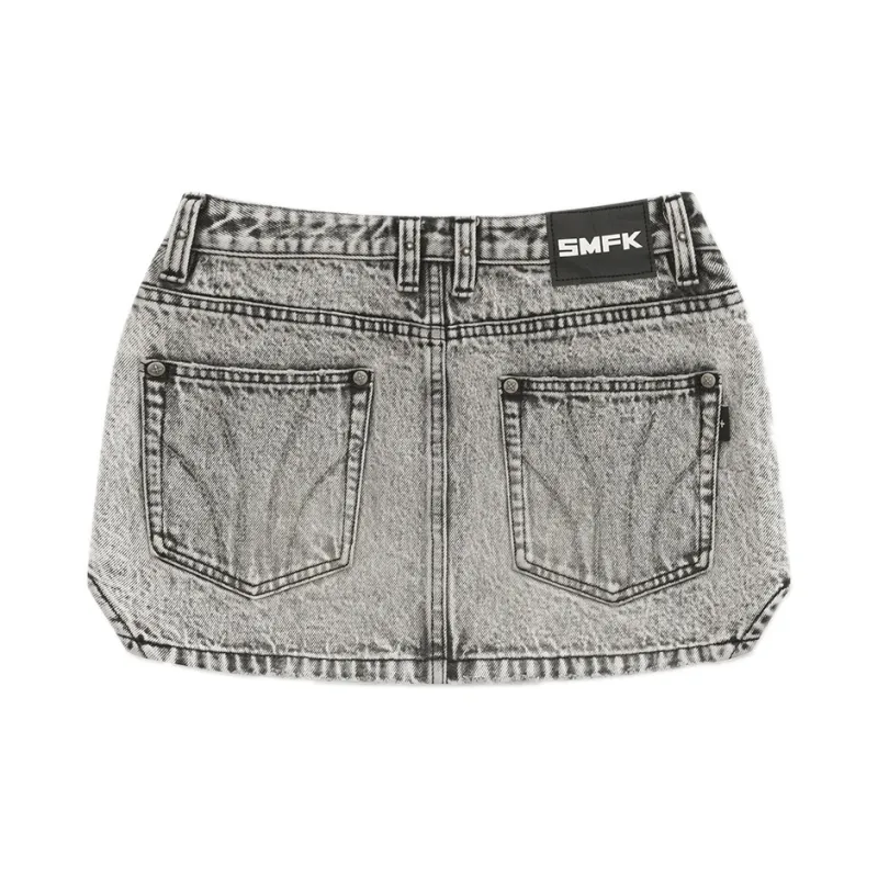 SMFK Denim Short Skirts Women's Dusty Gray-1