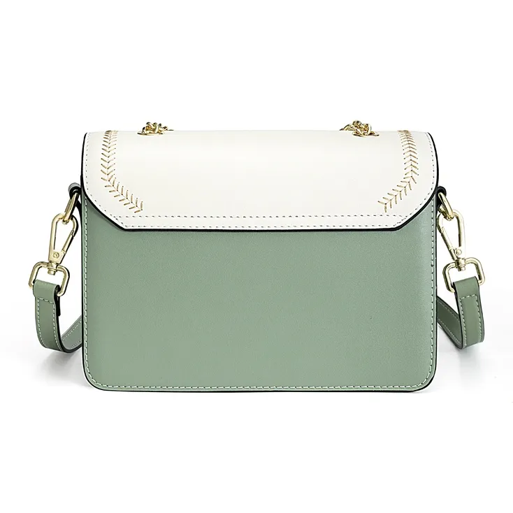 Teddy Bear Collection TeddyClub Series Cow Leather With Synthetic Leather Crossbody Bag Regular Women's Tea Green-4